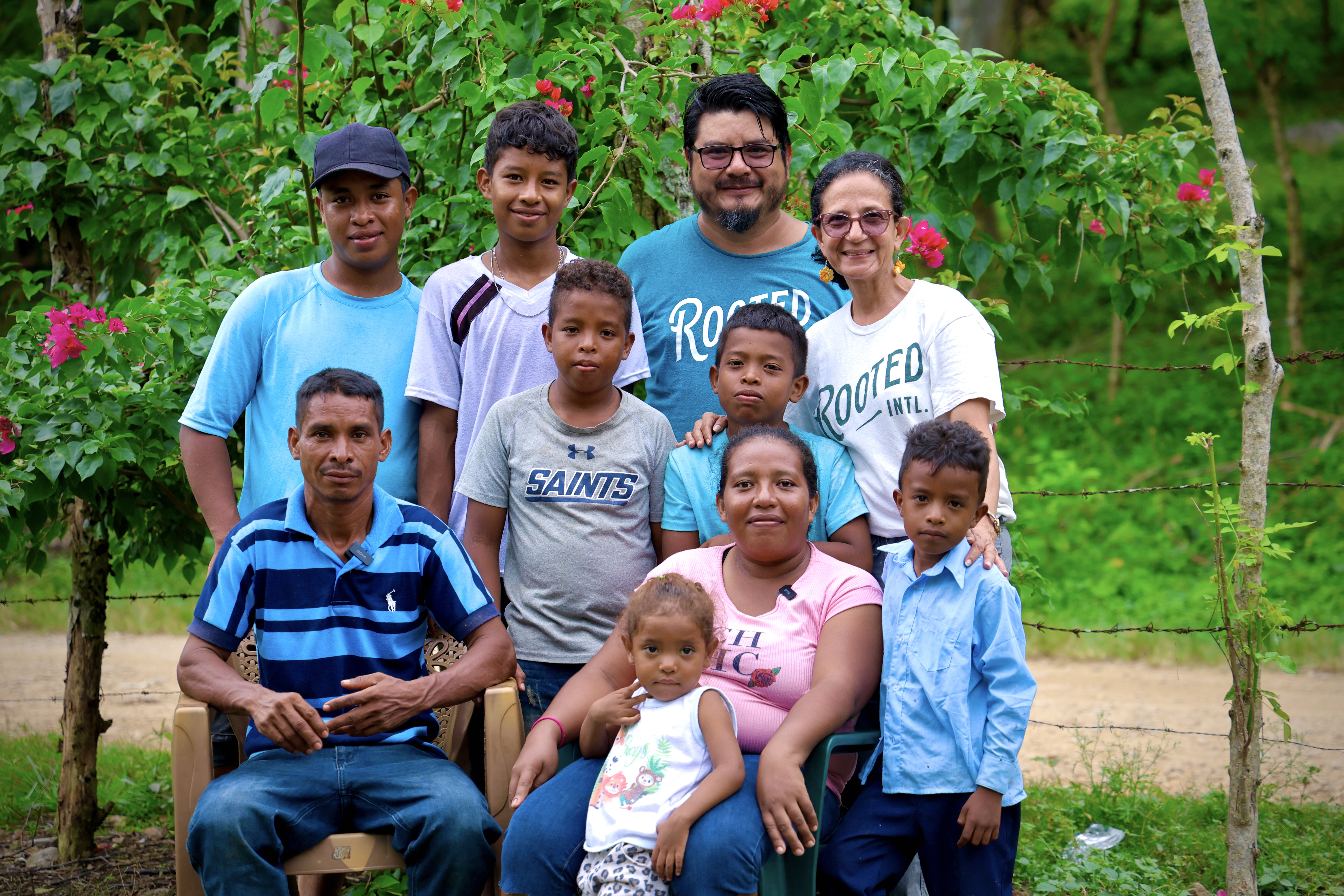 The Hernandez-Hernandez family with the Rooted Intl. team